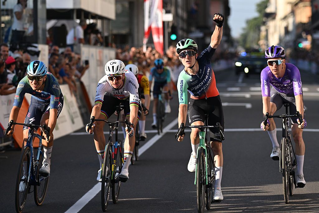 Paul Lapeira (Decathlon CMA CGM) wins the 2026 Coppa Agostoni - Giro Delle Brianze in Lissone, Italy. (Photo by Dario Belingheri/Getty Images)