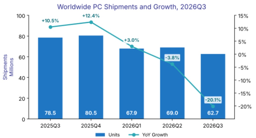 IDC PC shipments