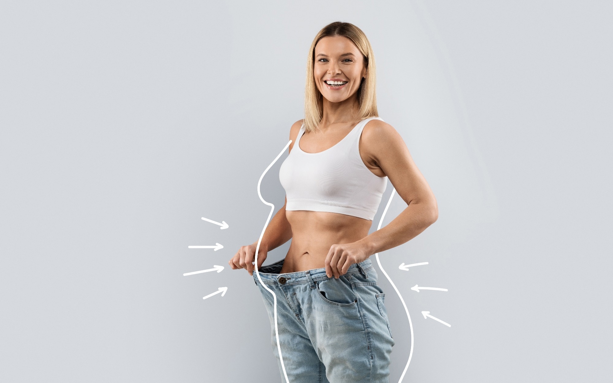 Weight loss in muscular woman
