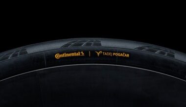 A Tadej Pogačar limited edition Continental GP5000 tyre