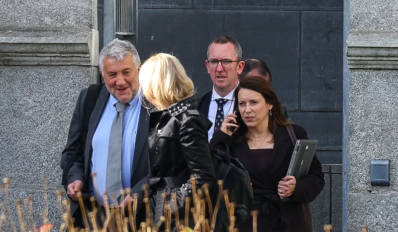 FAI Appear Before The House of the Oireachtas, The House of the Oireachtas, Dublin 30/9/2026
FAI president Paul Cooke (left), FAI CEO David Courell and communications director Eadaoin Keane after their appearance at an Oireachtas committee in Dublin last Wednesday. Photograph: Ben Brady/Inpho