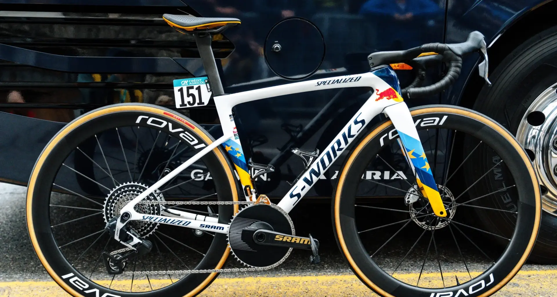 Pro bike: Remco Evenepoel's Euro/gold Specialized Tarmac SL9