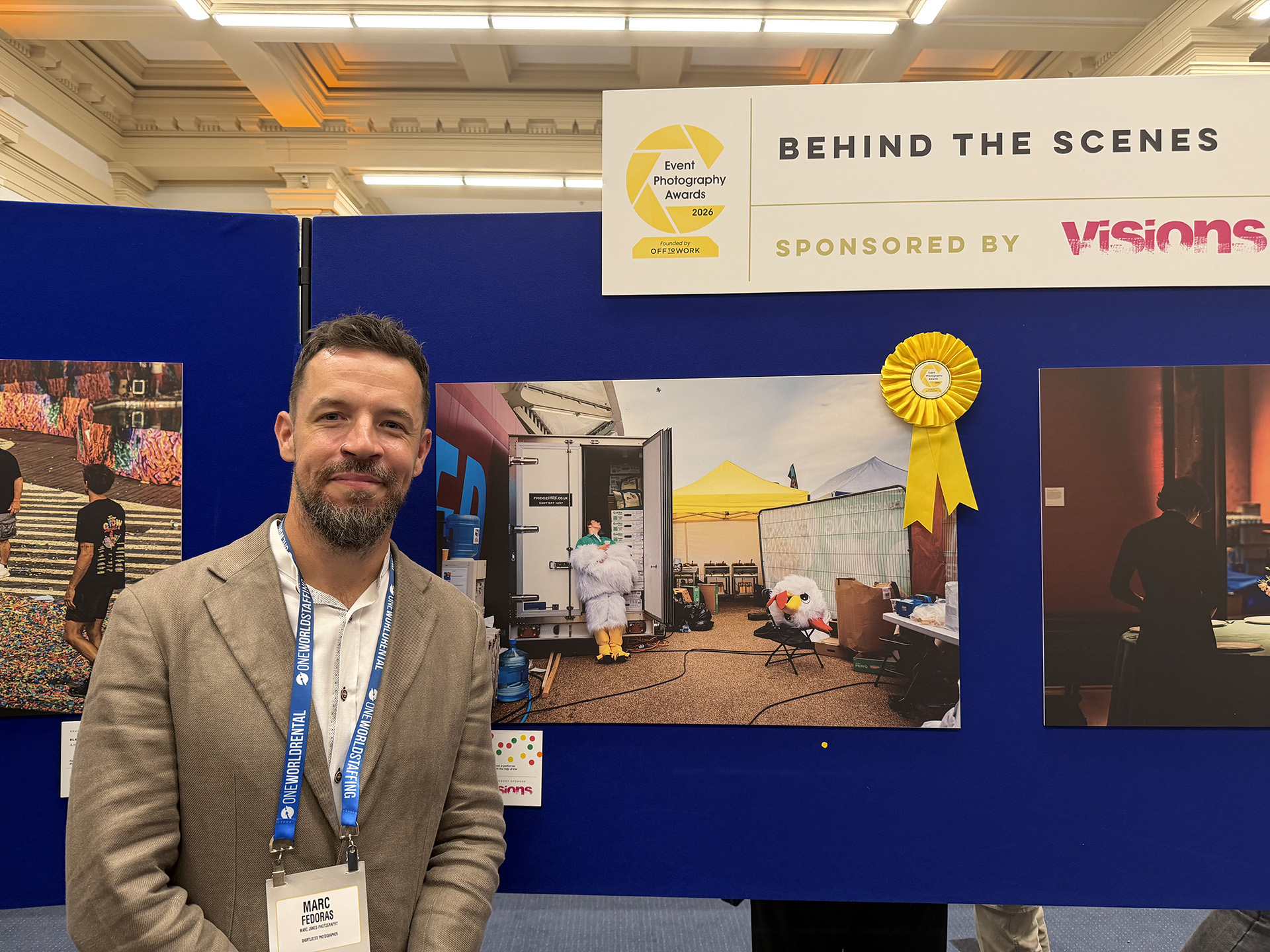 Photo of Marc James, winner of the Behind the Scenes, Conferences & Corporate Events and Best Portfolio categories, plus Event Photographer of the Year, in the Event Photography Awards 2026