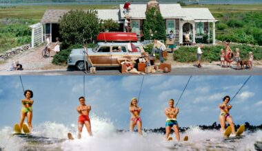 A family packs up a station wagon, water skiers race towards the lens, and astronauts walk on the Moon: these giant Kodak photos once lit up Grand Central Terminal and revisiting them today is a strange and unsettling experience