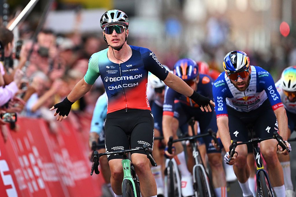Olav Kooij (Decathlon CMA CGM) wins the 2026 Sparkassen Munsterland Giro in M&uuml;nster, Germany. (Photo by Christian Kaspar-Bartke/Getty Images)
