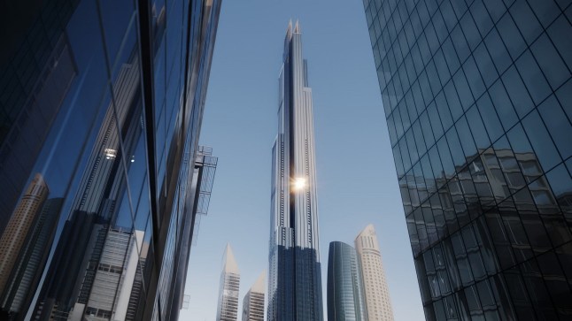 A rendering of the completed Burj Azizi skyscraper in Dubai. (Credits: Azizi Developments / SWNS)
