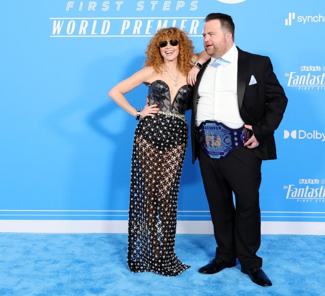 LOS ANGELES, CALIFORNIA - JULY 21: (L-R) Natasha Lyonne and Paul Walter Hauser attend Marvel Studios' ???The Fantastic Four: First Steps??? at Dorothy Chandler Pavilion on July 21, 2025 in Los Angeles, California. (Photo by Emma McIntyre/Getty Images)
