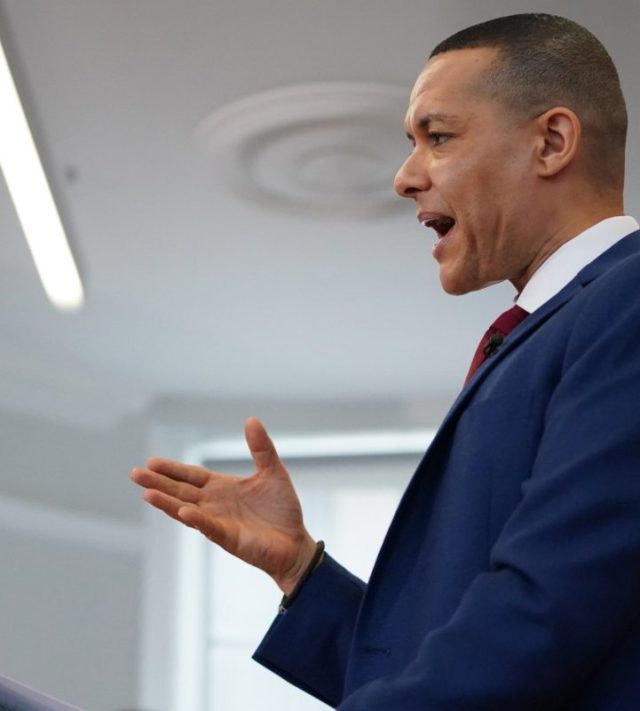 LONDON, ENGLAND - JANUARY 10: Clive Lewis talks onstage at the Black Cultural Archives on January 10, 2020 in London, England. Labour leadership candidate Clive Lewis, who is the MP for Norwich South, laid out his plans for the Labour Party in a bid to secure the 22 nominations needed to remain in the race to replace the party's current leader Jeremy Corbyn. (Photo by Peter Summers/Getty Images)