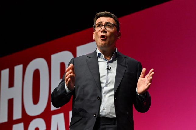 LIVERPOOL, UNITED KINGDOM - SEPTEMBER 29, 2026: British Prime Minister Andy Burnham gives a speech on the third day of the Labour Party Conference in Liverpool, United Kingdom on September 29, 2026. (Photo credit should read Wiktor Szymanowicz/Future Publishing via Getty Images)