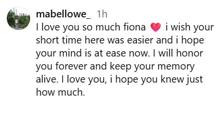 Mabel Lowe breaks silence on sister Fiona's death with Instagram tribute