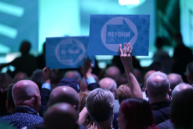 BIRMINGHAM, UNITED KINGDOM - SEPTEMBER 4: Attendees take part in Reform UK's annual conference at the National Exhibition Centre in Birmingham, United Kingdom, on September 4, 2026. (Photo by Rasid Necati Aslim/Anadolu via Getty Images)