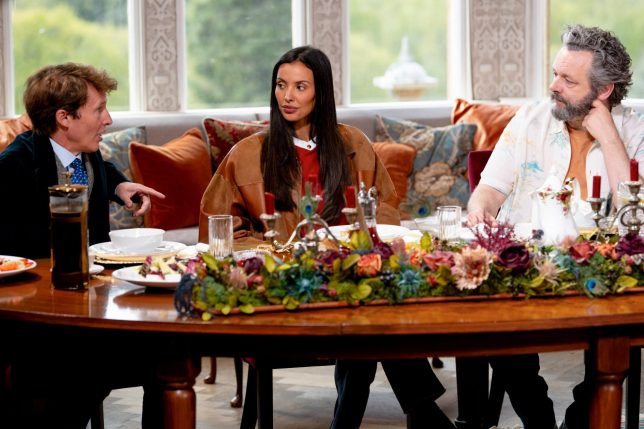 TX DATE:22-10-2026,TX WEEK:42,EMBARGOED UNTIL:22-10-2026 21:05,PEOPLE:James Blunt, Maya Jama & Michael Sheen,DESCRIPTION:*NOT FOR PUBLICATION UNTIL 2105HRS, THURSDAY 22ND OCTOBER, 2026*,COPYRIGHT:Studio Lambert,CREDIT LINE:BBC/Studio Lambert/Euan Cherry