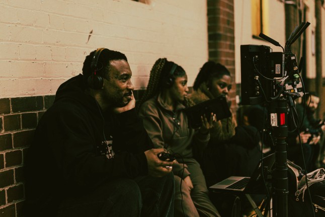 Ashley Walters on the set of Animol