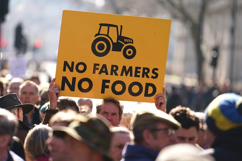 Farmers have staged protests in Whitehall, London, over changes to the inheritance tax rules affecting farmers