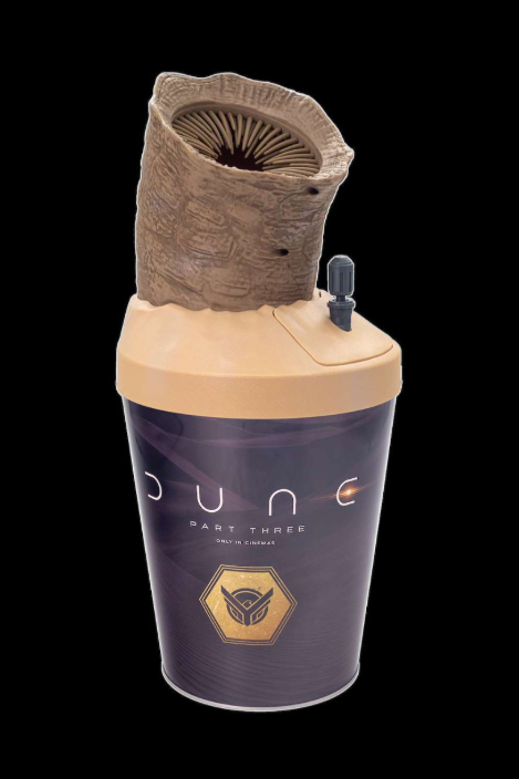 The ‘Dune’ Sandworm Thumper popcorn bucket is also among the collectibles available for the movie’s release in December