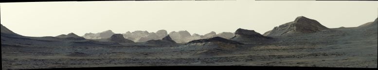 Six Image Panorama of Martian Yardangs