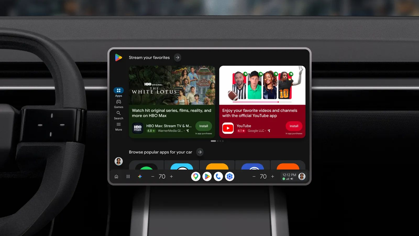 Updated Google Play Store in Android Automotive