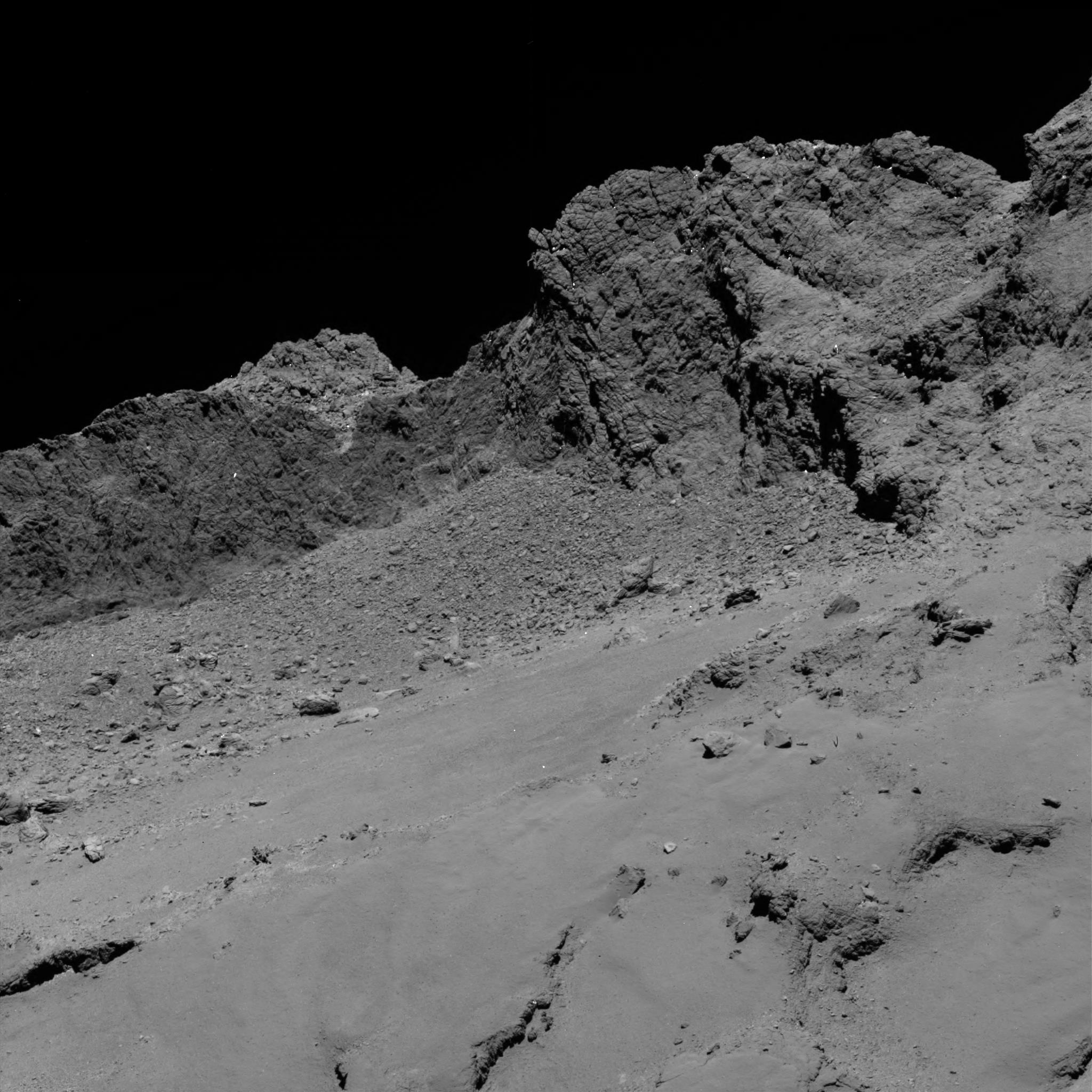 Rosetta captured this photo of Comet 67P&nbsp;during the probe's final descent, which culminated in a crash-landing onto the comet on Sept. 30, 2016.