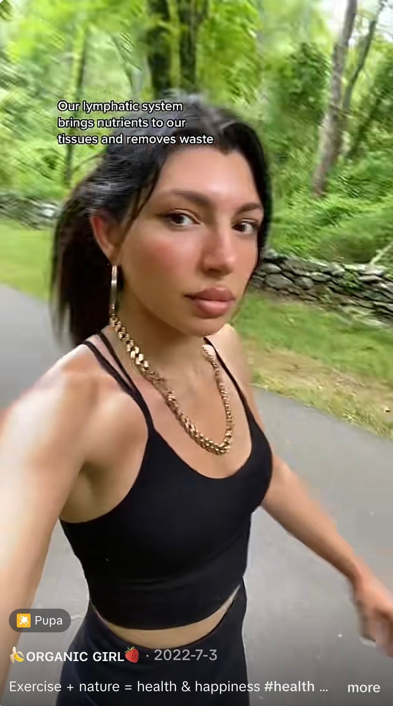 One TikTok user swings her arms while lymphatic walking. Experts say just getting up and moving is the key to regulating the lymphatic system