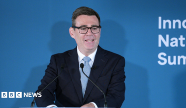 Prime Minister Andy Burnham speaks at The Innovation Nation Summit in Manchester