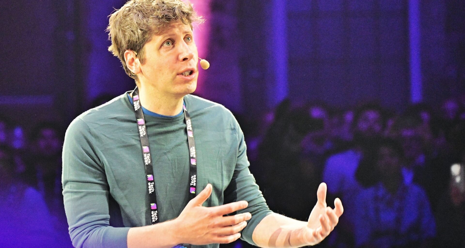 Sam Altman gesturing.