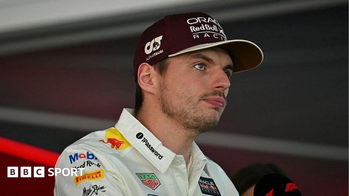Max Verstappen answers questions in the media pen in Austin