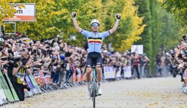 Florian Vermeersch (Belgium) wins the 2025 UCI World Gravel Championships, in Maastricht, The Netherlands. (Photo by DIRK WAEM/BELGA MAG/AFP via Getty Images)