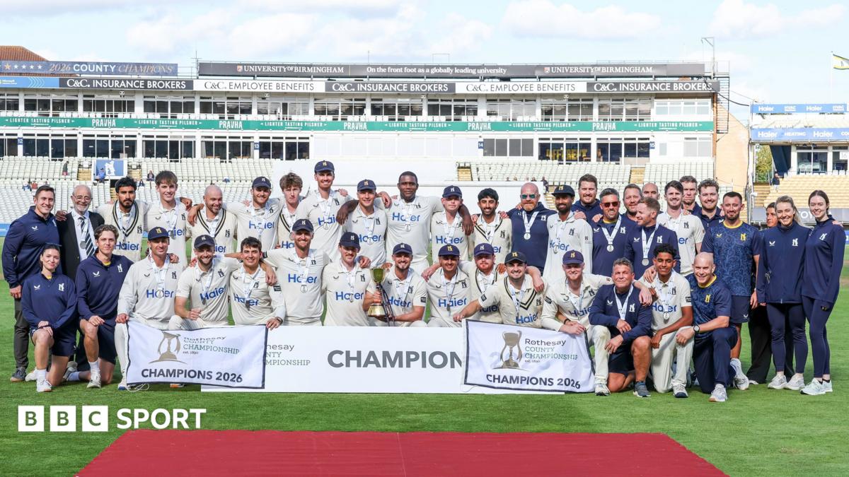 Warwickshire with the county championship cup