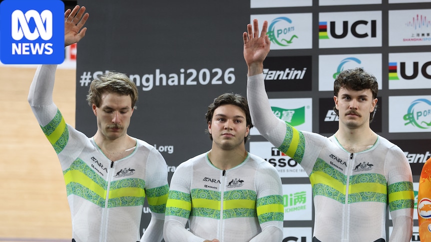 Australia wins silver in men's team sprint at UCI Track Cycling World Championships in Shanghai