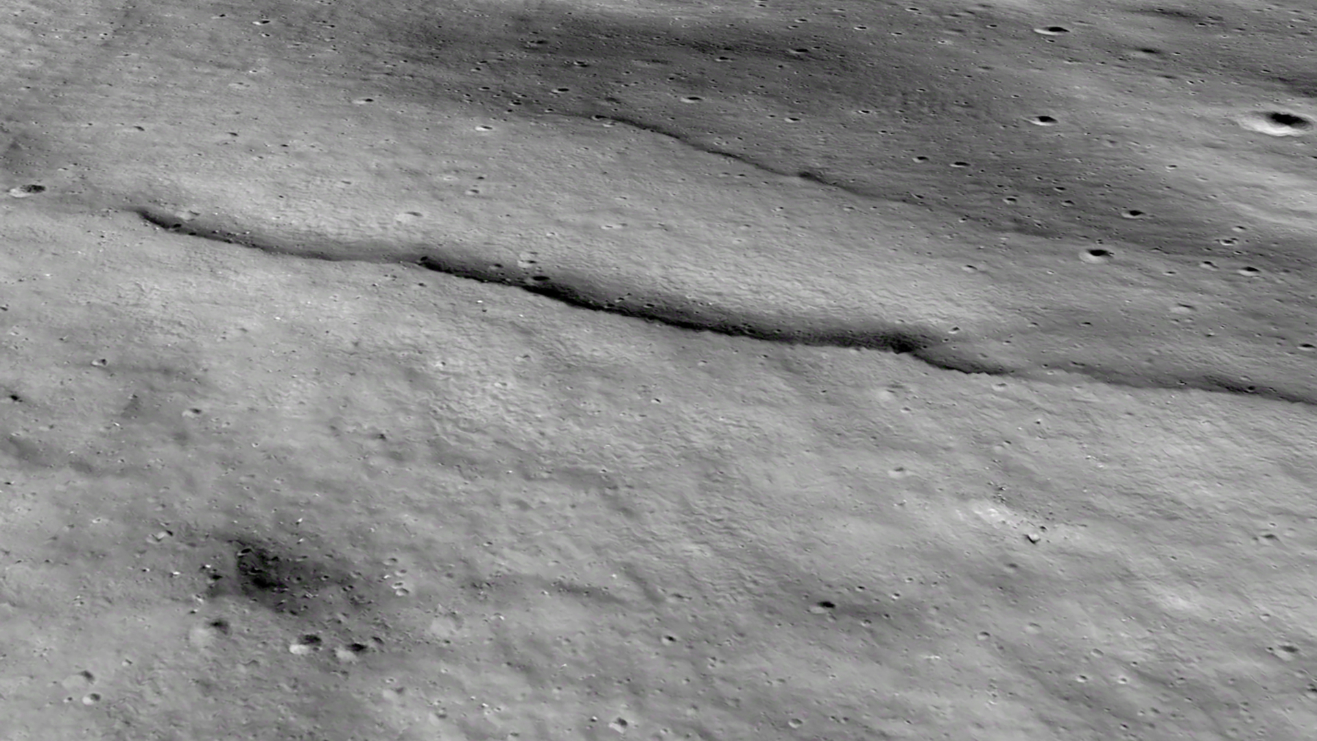 Lobate scarps on the moon.