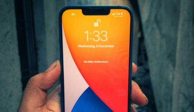 An iPhone displayed with the lock screen