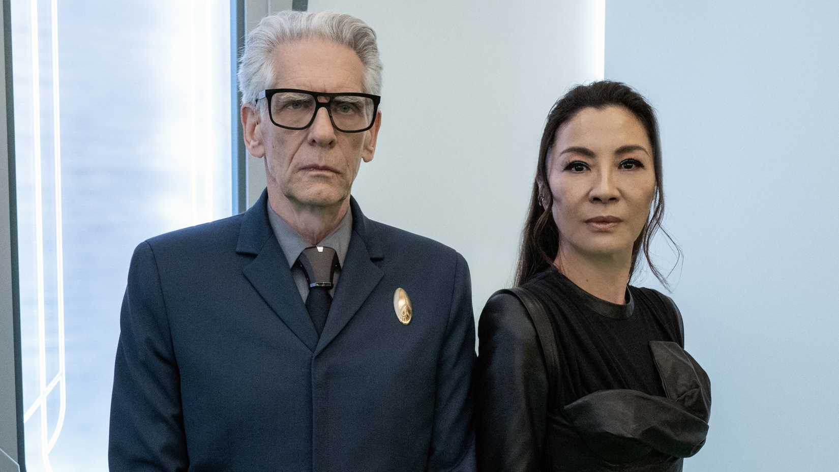 David Cronenberg and Michelle Yeoh from Star Trek Discovery