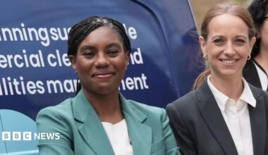 Conservative Party leader Kemi Badenoch (left) and Shadow work and pensions secretary Helen Whately in central London, 24 September