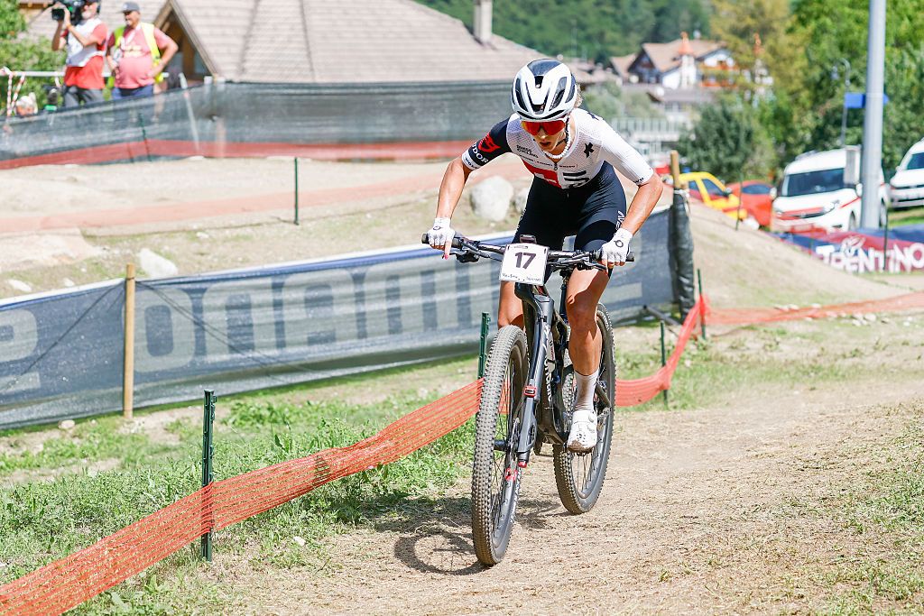 Jolanda Neff (Switzerland) in action during the Uci Mountain Bike World Championship - Women Elite Cross-County in Trento, Italy. (Photo by Francesco Minghetti/Eurasia Sport Images/Getty Images)