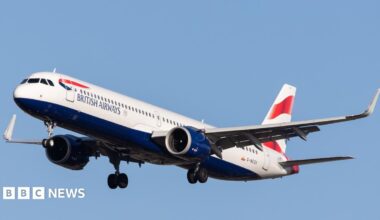 A British Airways plane in flight