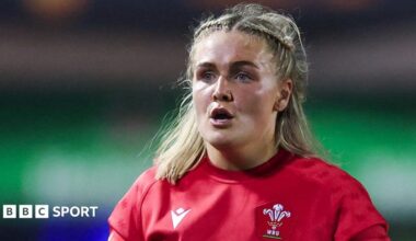 Nel and Branwen Metcalfe celebrate Wales' win against Barbarians at Twickenham