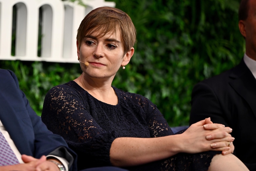 Sarah Hunter at a panel discussion.