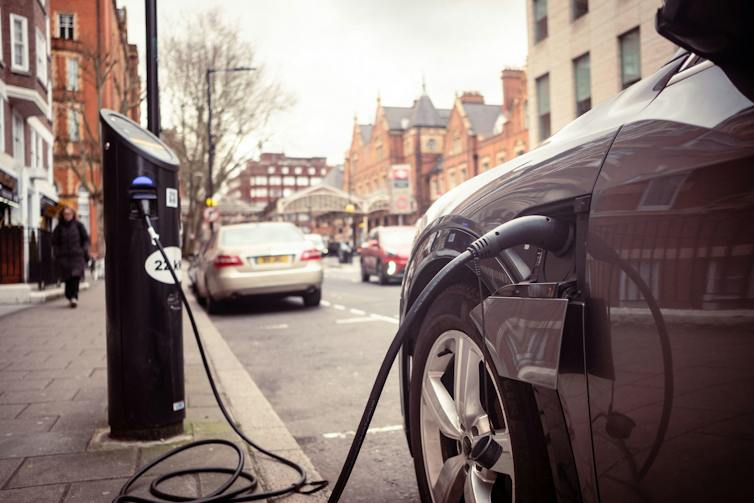 EV charging on street in UK