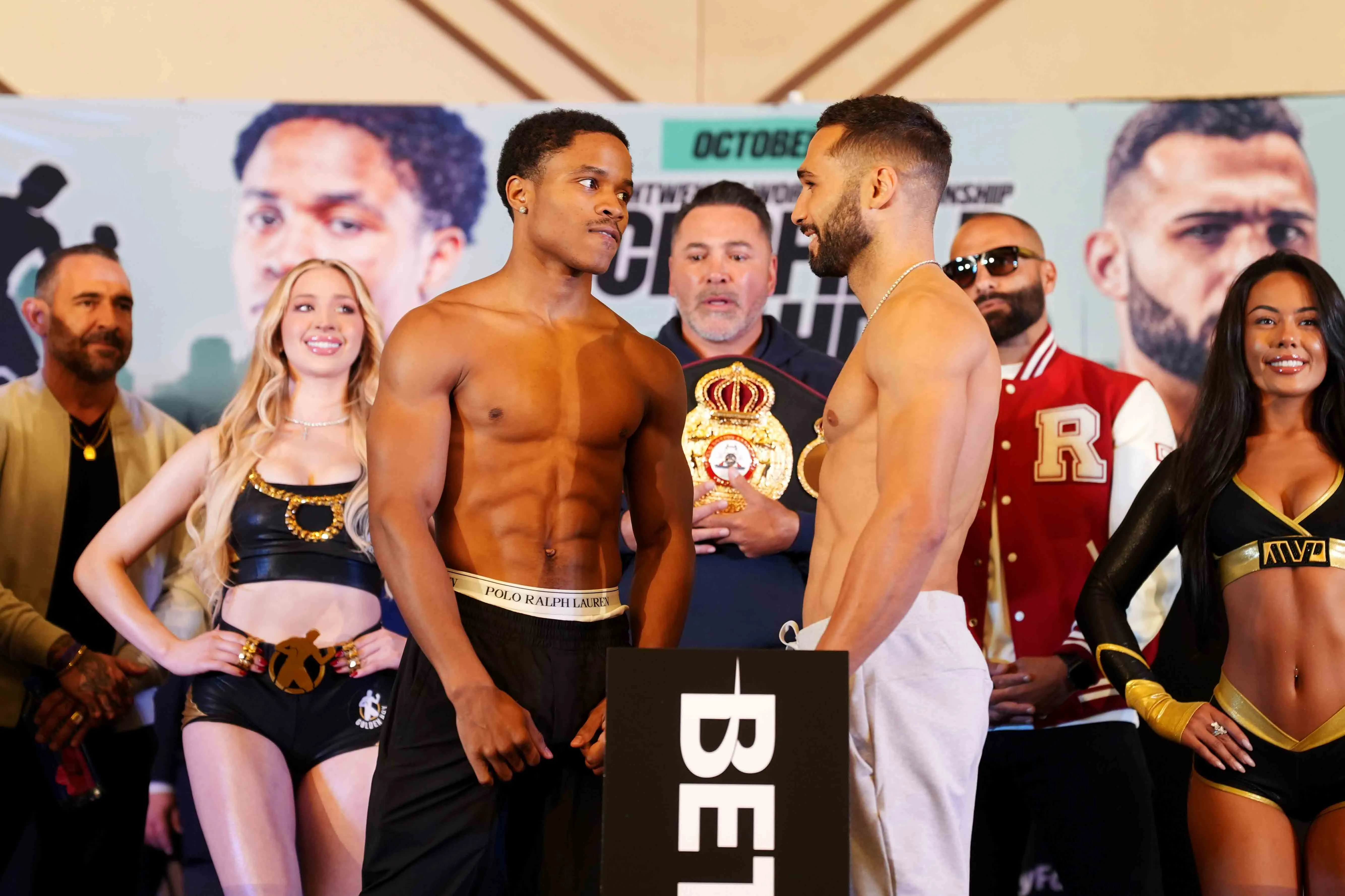 Floyd Schofield and Lucas Bahdi make weight for their showdown Saturday, October 10, 2026