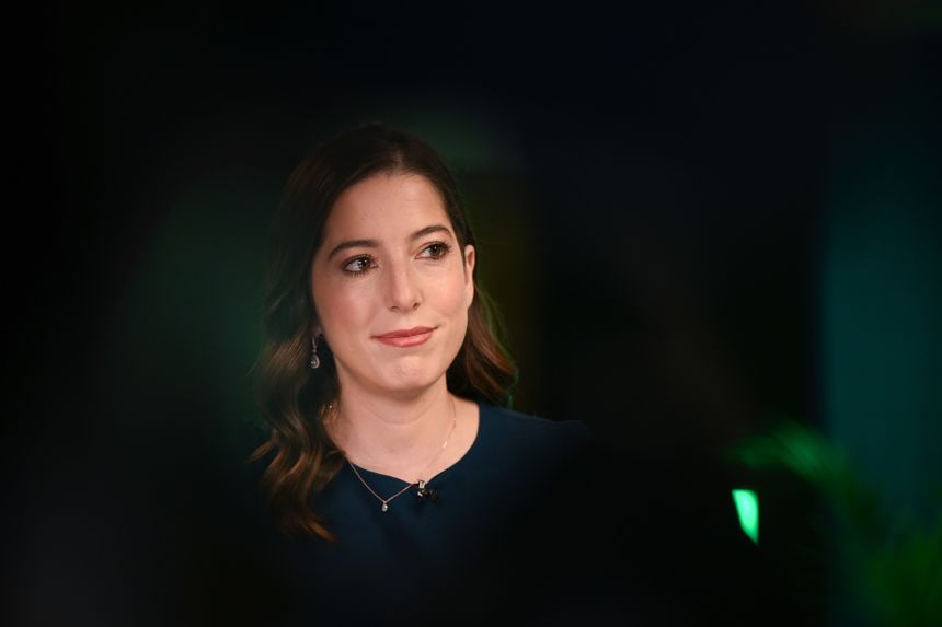 Eléonore Crespo, co-founder of Paris-based firm Pigment, during a Bloomberg interview in London on October 21, 2025.
