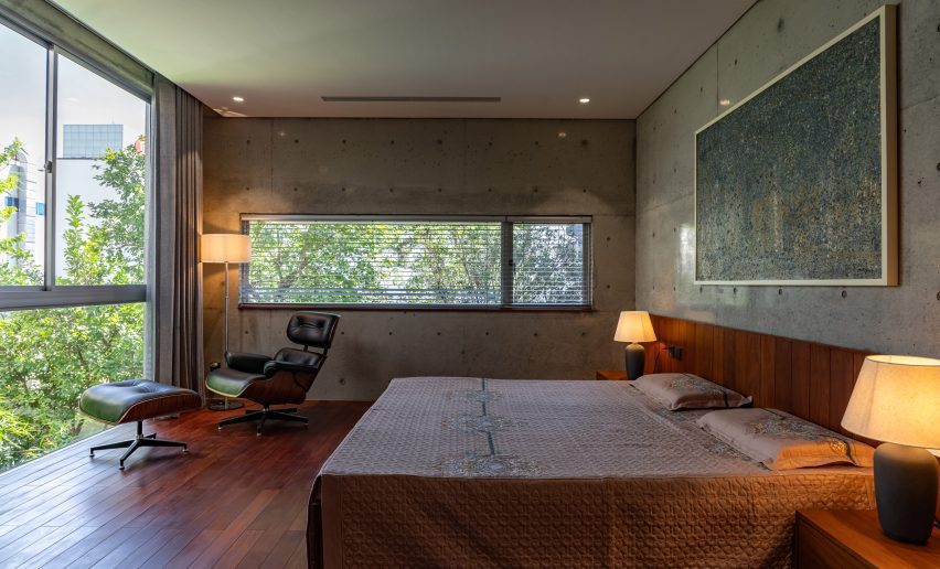 Bedroom interior at House K by HGAA