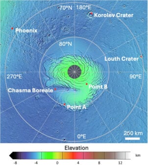 Mars North Pole Locations