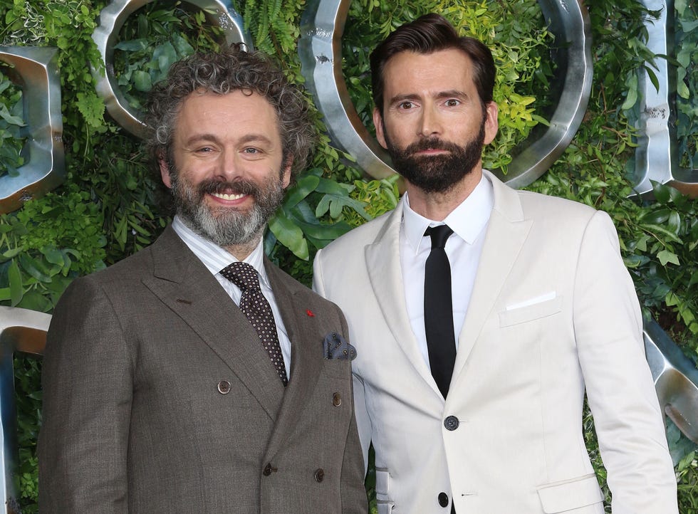 Michael Sheen and David Tennant at the Global TV Premiere of london, united kingdom 20190528 michael sheen and david tennant at the global tv premiere of amazon original good omens at odeon luxe leicester square photo by keith mayhewsopa imageslightrocket via getty images