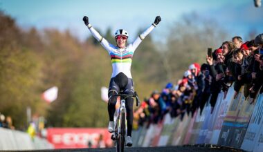 Lucinda Brand (Baloise-Het Poetsbureau) winning the 'Waaslandcross' on February 14, 2026. (Photo by DAVID PINTENS / Belga / AFP via Getty Images) / Belgium OUT