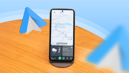 Phone running Android Auto.