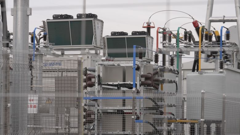 Power infrastructure at green tech company Envision’s AI data center in Ulanqab, Inner Mongolia.