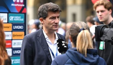 Luca Guercilena speaks to media before Gran Piemonte