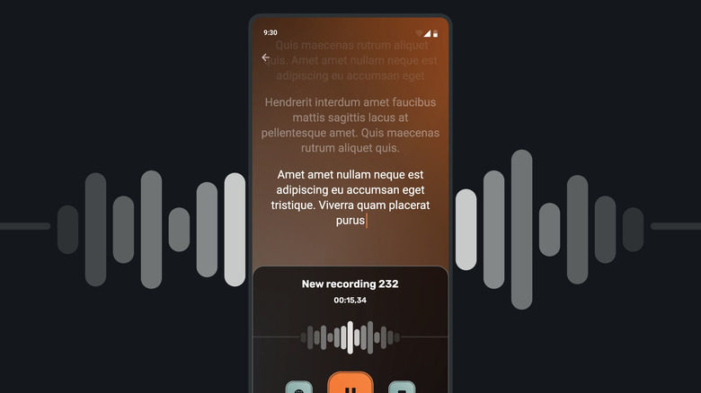 a smartphone displaying a recording with its transcription