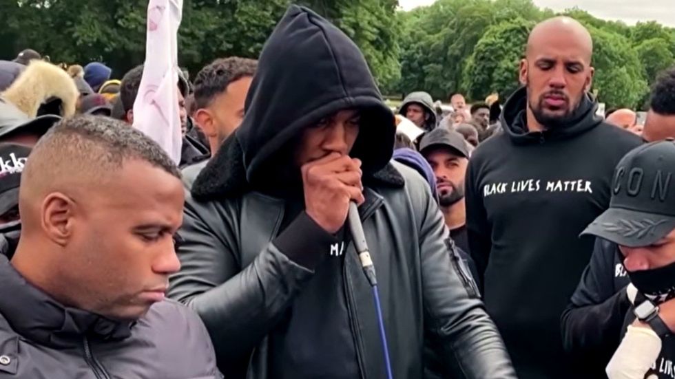 \u200bAnthony Joshua has defended his controversial speech at a Black Lives Matter rally, saying he read words written by someone else and realised their meaning only as he delivered them
