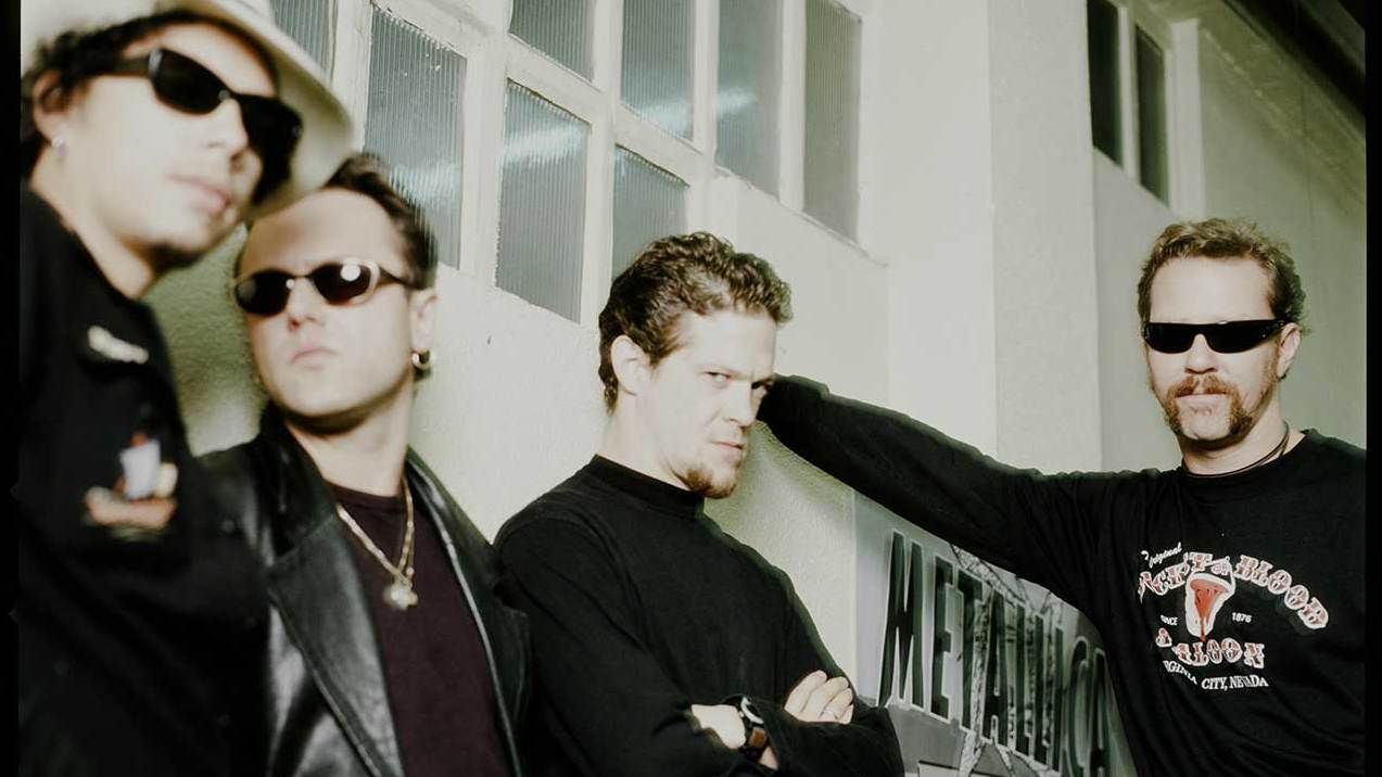 Metallica in a dressing room on their European tour